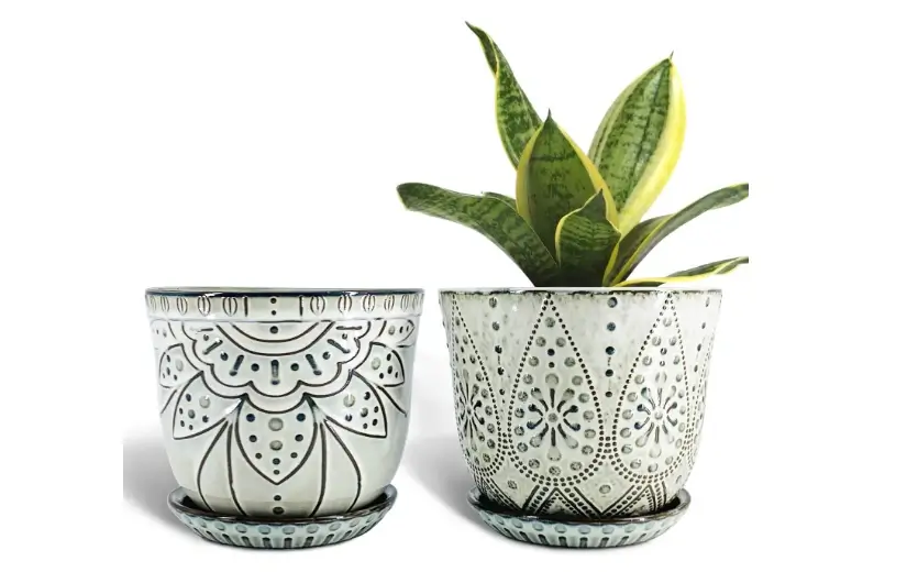 Gepege 6 Inch Beaded Ceramic Planter