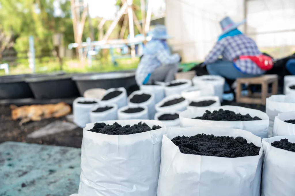 prepare the soil for planting in a white bag prep
